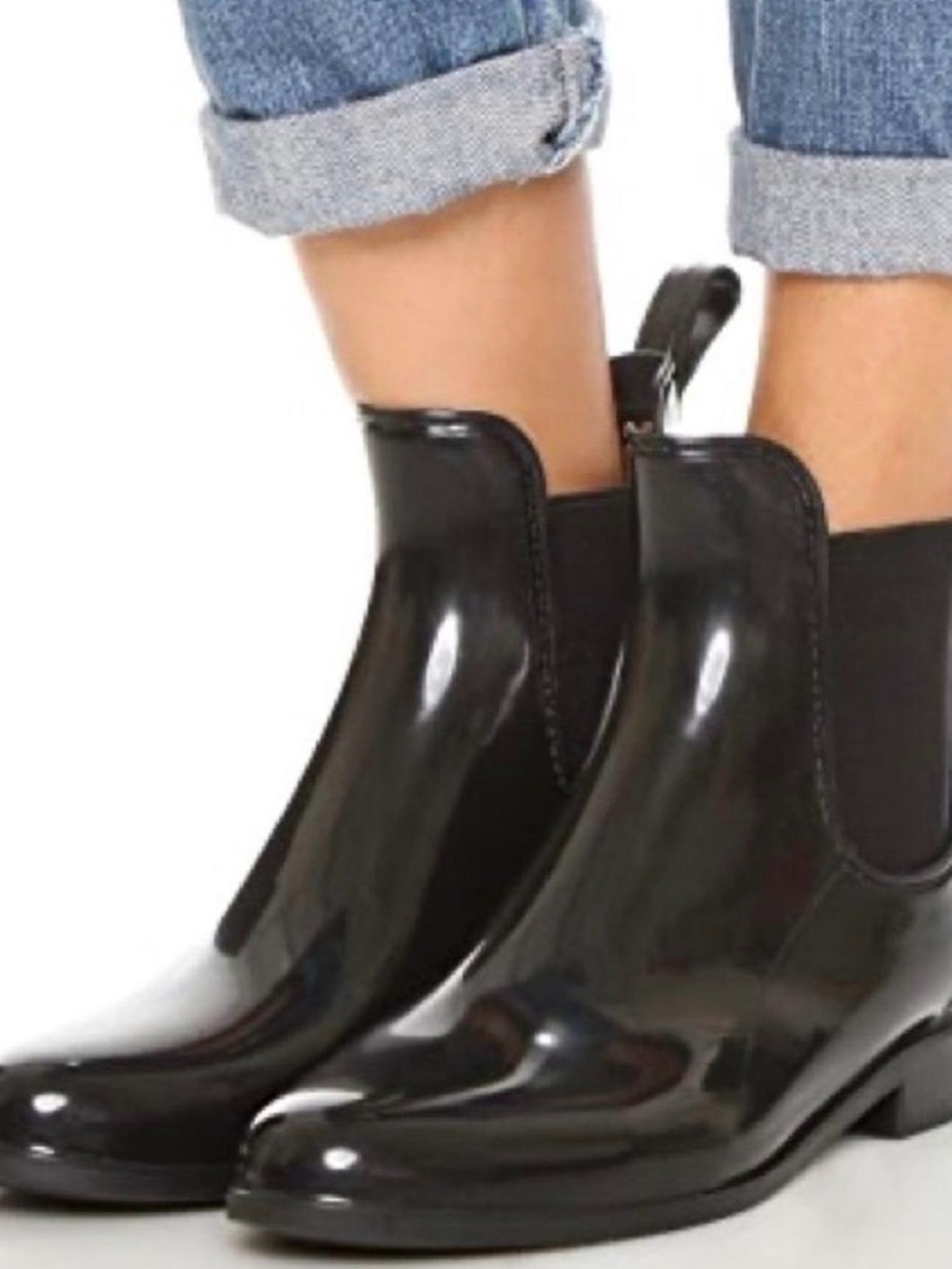 Sam Edelman Women's Glossy Black Tinsley Rain Ankle Boots